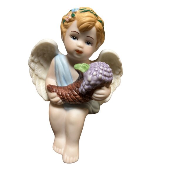 Set Of 4 Home Interiors Four Seasons Cherubs 88411 Made In Thailand Porcelain - Picture 5 of 14